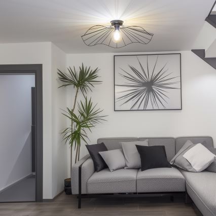 Brilagi - LED Flush-Mount Chandelier CERIA WIRE 1xE27/40W/230V Ø 80 cm Black