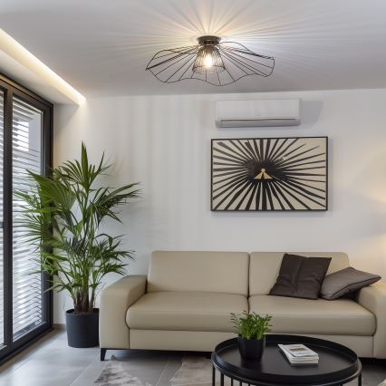 Brilagi - LED Flush-mount Chandelier CERIA WIRE 1xE27/40W/230V Ø 80 cm Black