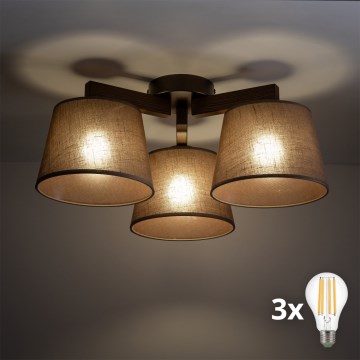 BRILAGI - LED Flush-Mount Chandelier LATTE 3xE27/15W/230V pine/brown
