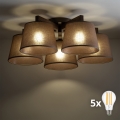 BRILAGI - LED Flush-mount chandelier LATTE 5xE27/15W/230V pine/brown