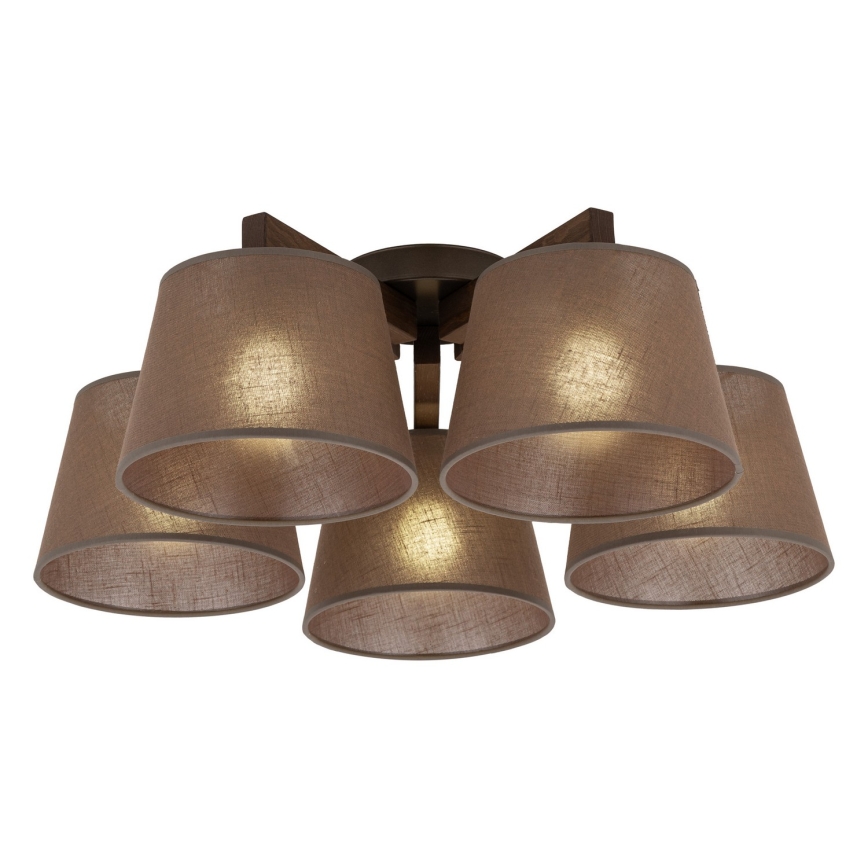 BRILAGI - LED Flush-mount chandelier LATTE 5xE27/15W/230V pine/brown
