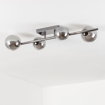 Brilagi - LED Flush-Mount Chandelier MILLA 4xG9/3W/230V black chrome/smoked