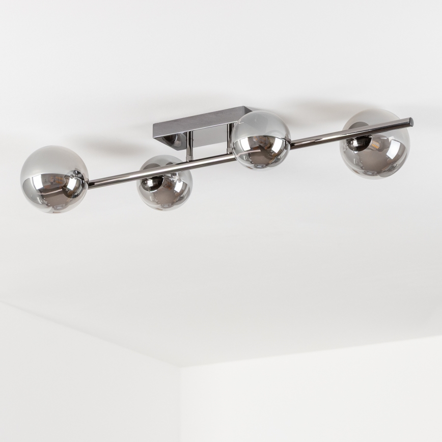 Brilagi - LED Flush-Mount Chandelier MILLA 4xG9/3W/230V black chrome/smoked