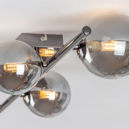 Brilagi - LED Flush-Mount Chandelier MILLA 4xG9/3W/230V black chrome/smoked