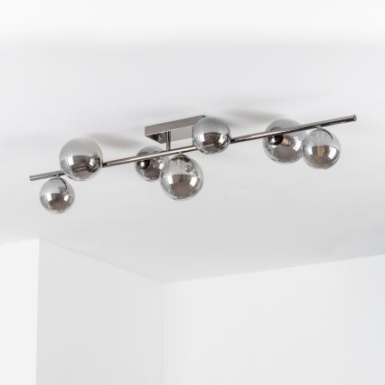 Brilagi - LED Flush-Mount Chandelier MILLA 7xG9/3W/230V Black Chrome/Smoked