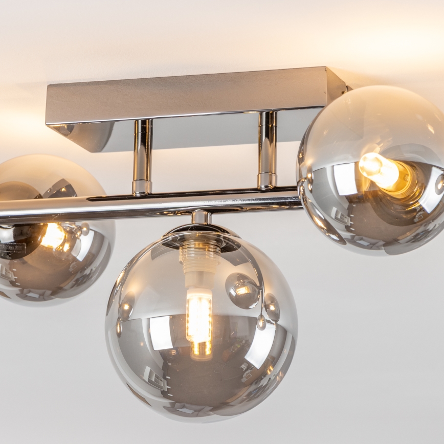 Brilagi - LED Flush-Mount Chandelier MILLA 7xG9/3W/230V Black Chrome/Smoked