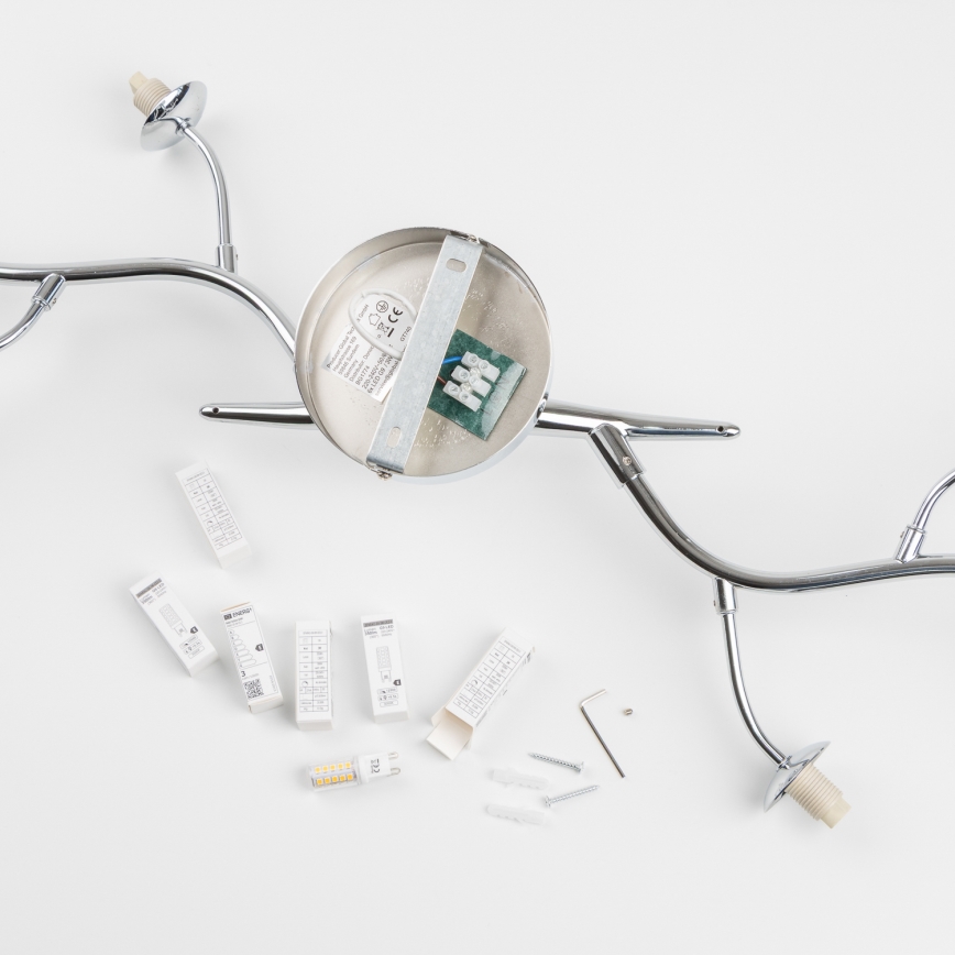 Brilagi - LED Flush-Mount Chandelier MISTEL 6xG9/3W/230V Black Chrome/Smoked Glass