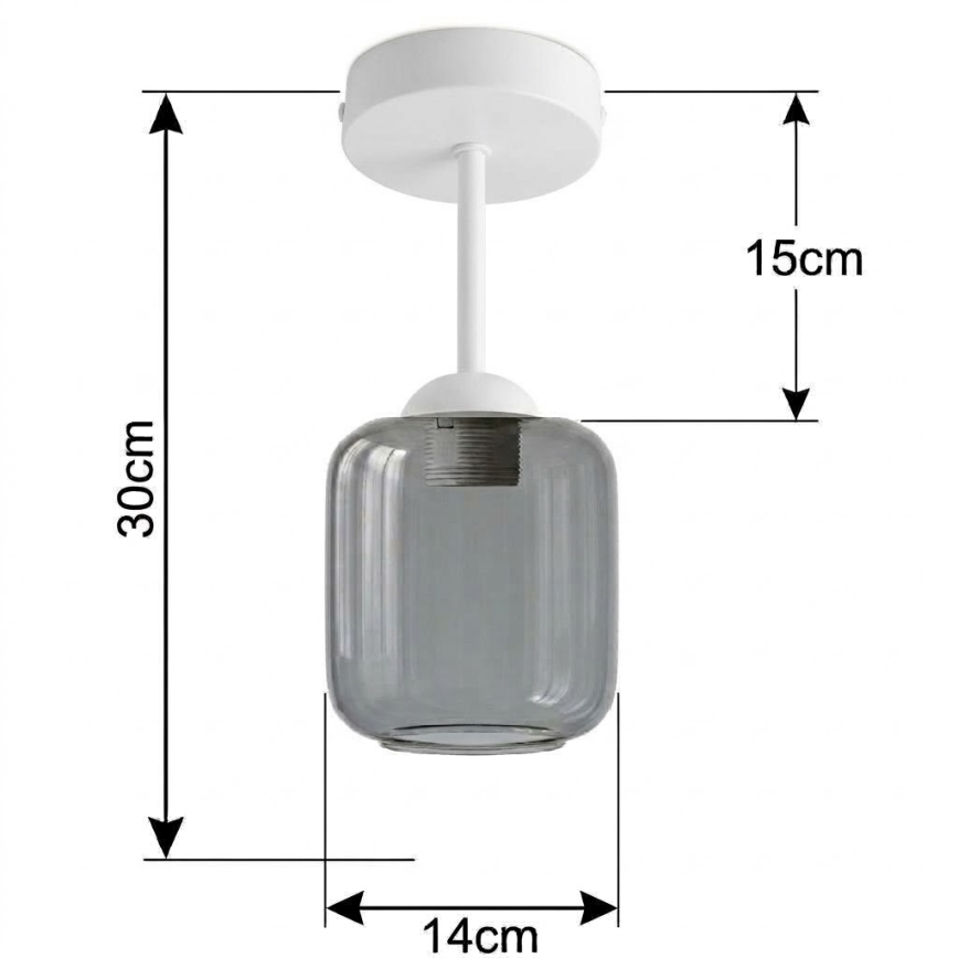 BRILAGI - LED Surface-mounted ceiling light RETRO GLASS 1xE27/60W/230V Ø 14 cm white/smoke gray