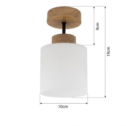 BRILAGI - LED Flush-Mount Chandelier RETRO GLASS 1xE27/60W/230V Ø 10 cm oak/white