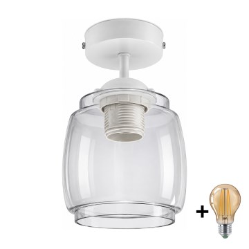 BRILAGI - LED flush-mount chandelier RETRO GLASS 1xE27/60W/230V Ø 26 cm white/smoked gray