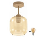 BRILAGI - LED Flush-mounted ceiling light RETRO GLASS 1xE27/60W/230V Ø 14 cm beige/smoked beige