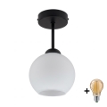 BRILAGI - LED Flush-mounted ceiling light RETRO GLASS 1xE27/60W/230V Ø 15 cm black/white