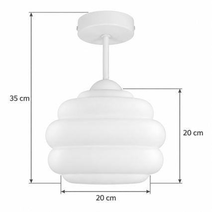 BRILAGI - LED Flush-mounted ceiling light RETRO GLASS 1xE27/60W/230V Ø 20 cm white
