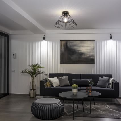 Brilagi - LED Flush-mounted Chandelier CERIA WIRE 1xE27/40W/230V Ø 45 cm Black