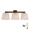 BRILAGI - LED Flush-mounted chandelier LATTE 3xE27/15W/230V pine/beige