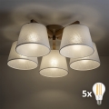 BRILAGI - LED flush-mounted chandelier LATTE SABIA 5xE27/15W/230V pine/white