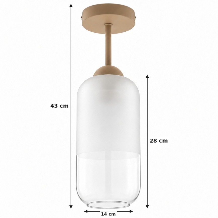 BRILAGI - LED Flush-mounted chandelier RETRO GLASS 1xE27/60W/230V Ø 14 cm beige/white
