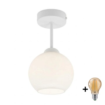 BRILAGI - LED Flush-mounted chandelier RETRO GLASS 1xE27/60W/230V Ø 15 cm white