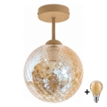 BRILAGI - LED Flush-mounted chandelier RETRO GLASS 1xE27/60W/230V Ø 17 cm beige/smoked beige
