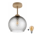 BRILAGI - LED Flush-mounted chandelier RETRO GLASS 1xE27/60W/230V Ø 25 cm beige/smoky gray