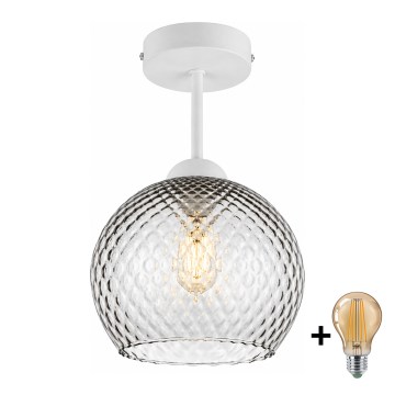 BRILAGI - LED Flush-mounted chandelier RETRO GLASS 1xE27/60W/230V Ø 25 cm white/smoke gray