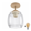BRILAGI - LED Flush-mounted Chandelier RETRO GLASS 1xE27/60W/230V Ø 26 cm beige/smoky gray