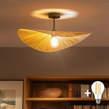 Brilagi - LED Flush‑mount Chandelier CERIA BOHO 1x E27/60W/230V Ø 60 cm black/beige