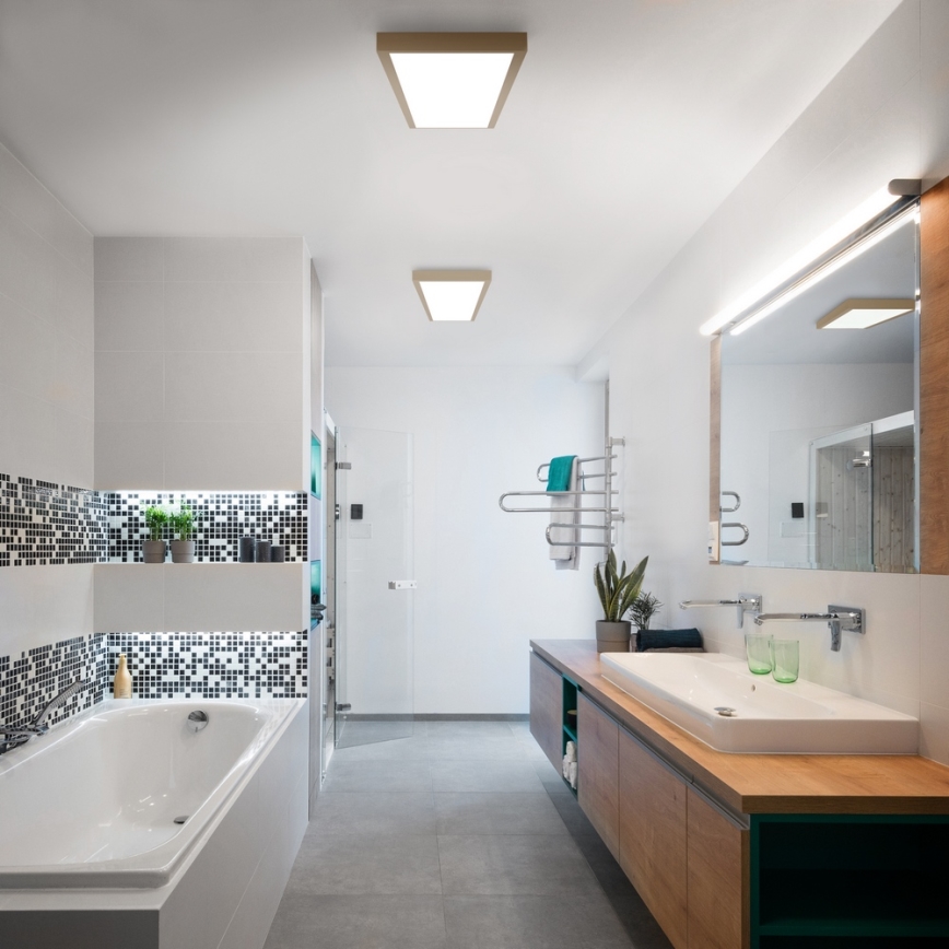 Brilagi - LED Bathroom Ceiling Light FRAME LED/50W/230V 120x30 cm IP44 Beige