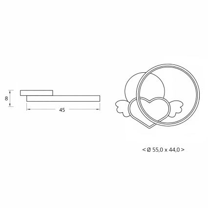 Brilagi - LED Kids' Ceiling Light LOVE LED/48W/230V 3000/4500/6000K blue