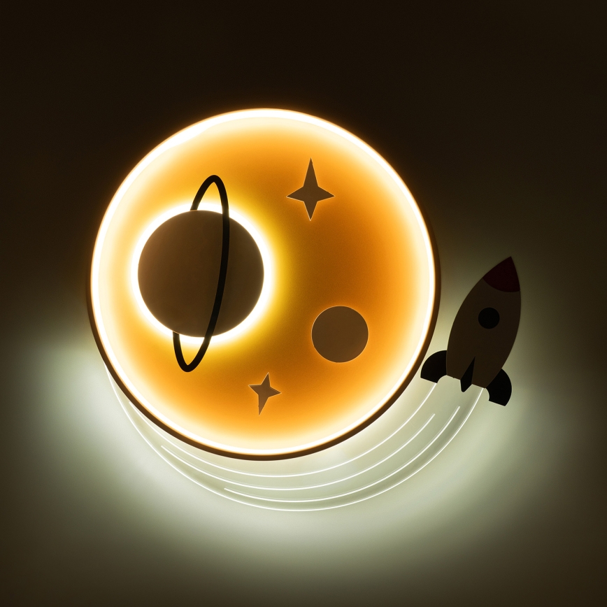 Brilagi - LED Kids Ceiling Light STARSHIP LED/64W/230V 3000/4500/6000K yellow