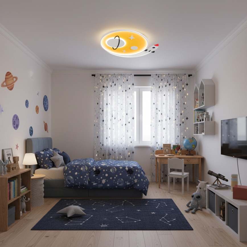 BRILAGI -LED Kids' ceiling light STARSHIP LED/64W/230V 3000/4500K yellow