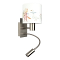 BRILAGI - LED Kids' Flexible Wall Lamp BOBO 1xE27/25W/230V + LED/3W matte chrome/white/animal motifs