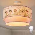 Brilagi - LED Kids' Flush-Mount Ceiling Light BOBO 1xE27/10W/230V Ø 40 cm Pink/Fairies