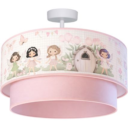 Brilagi - LED Kids' Flush-Mount Ceiling Light BOBO 1xE27/60W/230V Ø 40 cm Pink/Fairies