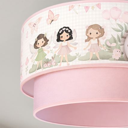 Brilagi - LED Kids' Flush-Mount Ceiling Light BOBO 1xE27/60W/230V Ø 40 cm Pink/Fairies
