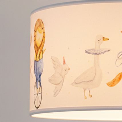Brilagi - LED Kids' Pendant Light on Cable BOBO 1xE27/10W/230V dia. 35 cm white/animal motifs