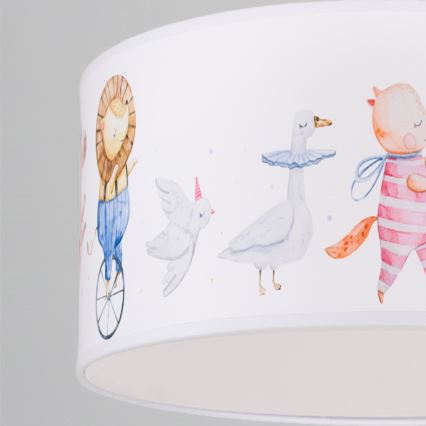 Brilagi - LED Kids' Pendant Light on Cable BOBO 1xE27/10W/230V dia. 35 cm white/animal motifs