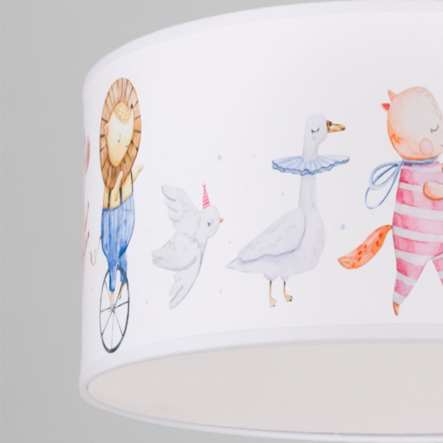 Brilagi - LED Kids' Pendant Light on Cable BOBO 1xE27/10W/230V dia. 35 cm white/animal motifs