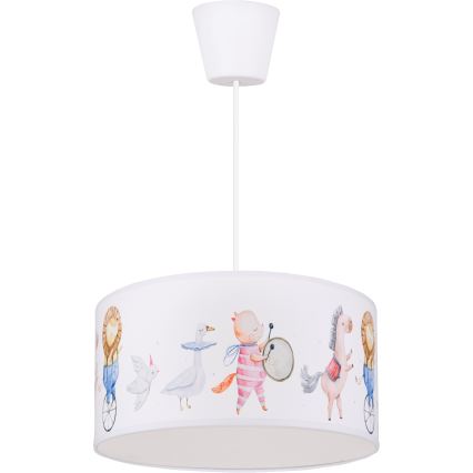 Brilagi - LED Kids' Pendant Light on Cable BOBO 1xE27/60W/230V dia. 35 cm white/animal motifs