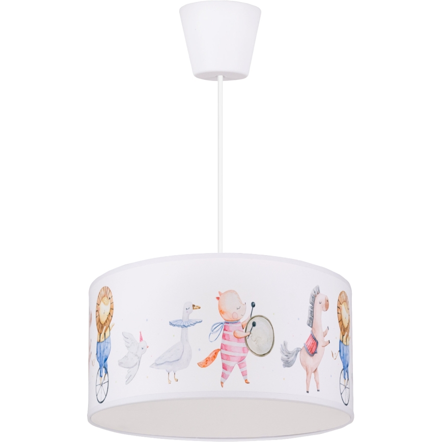 Brilagi - LED Kids' Pendant Light on Cable BOBO 1xE27/60W/230V dia. 35 cm white/animal motifs