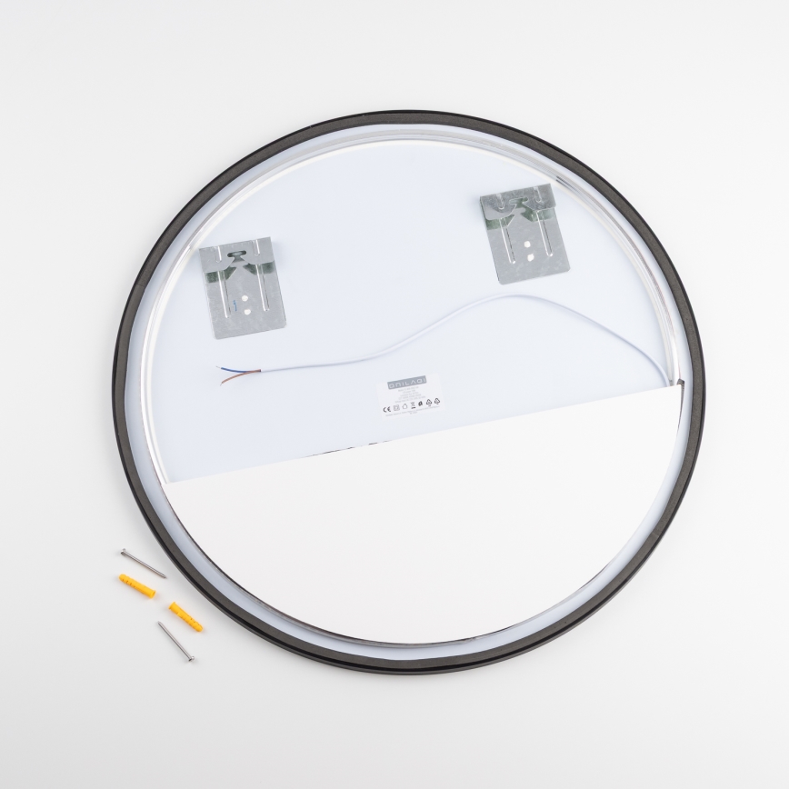 Brilagi - NOVARA LED Bathroom Mirror LED/19W/230V Ø 60 cm Black IP44 CRI 90 Dimmable + CCT