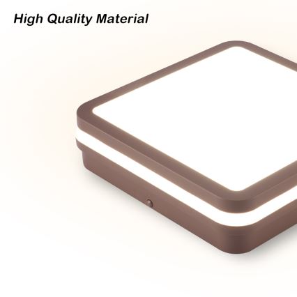 Brilagi - LED Outdoor ceiling light BENE LED/18W/230V 21,5x21,5 cm brown IP54
