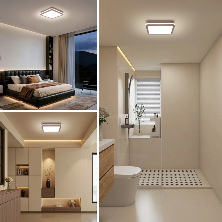 Brilagi - BENE LED Outdoor Ceiling Light LED/24W/230V 26x26 cm Brown IP54
