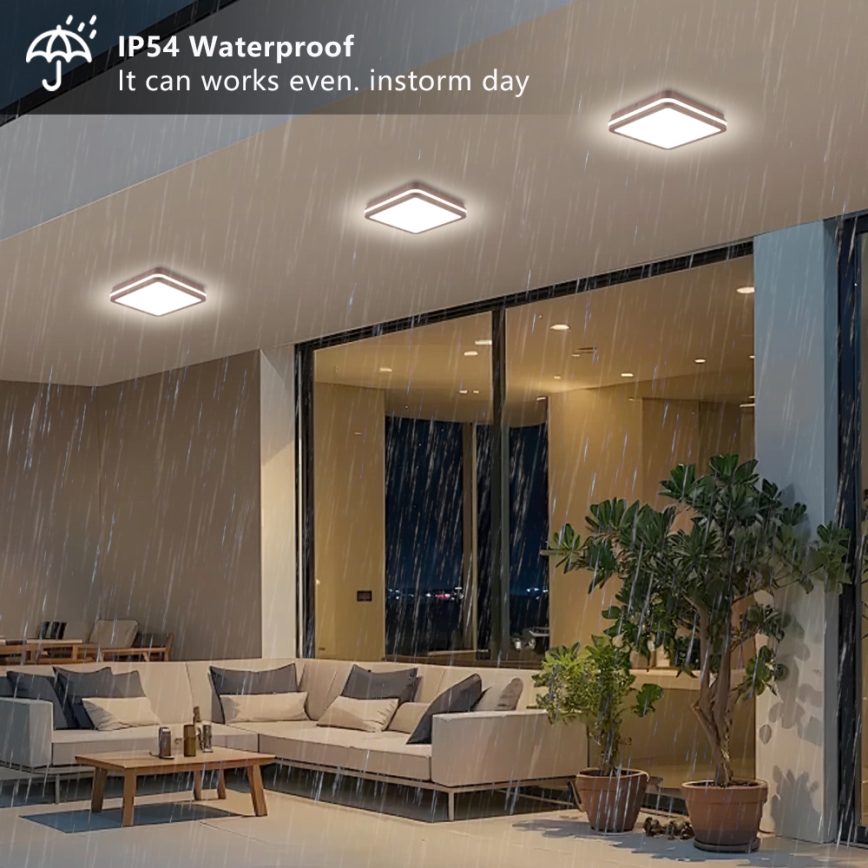 Brilagi - BENE LED Outdoor Ceiling Light LED/24W/230V 26x26 cm Brown IP54