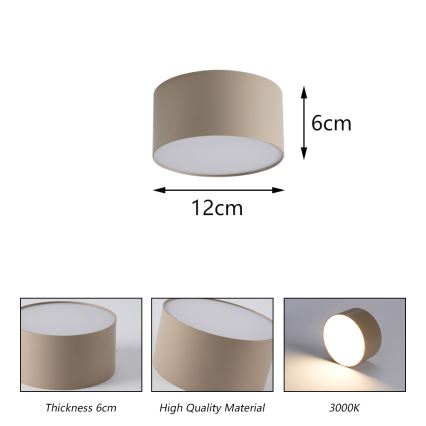 BRILAGI - LED Outdoor Ceiling Light FORIS LED/14W/230V Ø 12 cm Beige IP44
