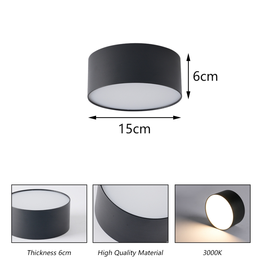 BRILAGI - LED Outdoor Ceiling Light FORIS LED/20W/230V Ø 15 cm Black IP44