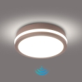 Brilagi - LED Outdoor Ceiling Light with Sensor BENE LED/18W/230V Ø 21.5 cm Brown IP54