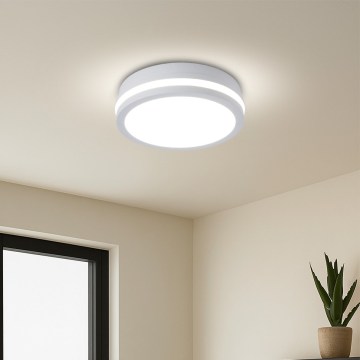 Brilagi - LED outdoor ceiling light with sensor BENE LED/18W/230V, Ø 21.5 cm, white, IP54