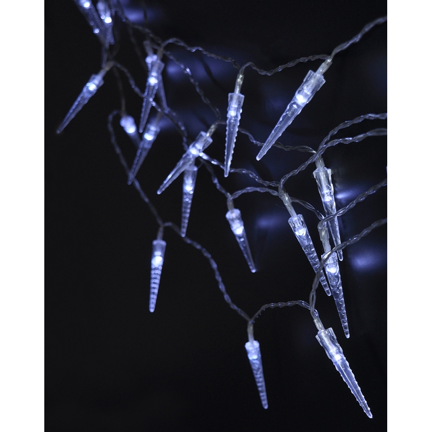 Brilagi - LED Outdoor Christmas chain 50xLED/8 functions/3xAA 8m IP44 cool white