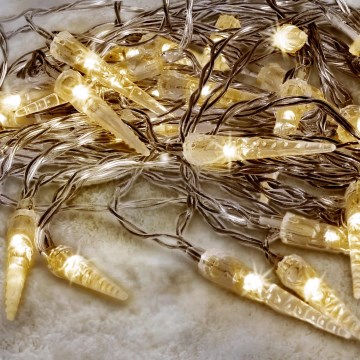 Brilagi - LED Outdoor Christmas chain 50xLED/8 functions/3xAA 8m IP44 warm white